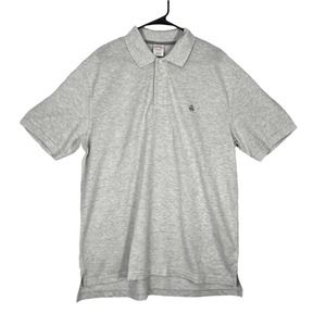 Brooks Brothers Mens Gray Cotton Heather Short Sleeves Polo T Shirt Size Large